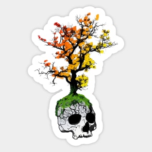 Tree Skull Autumn Sticker